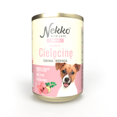 NEKKO puszka pies JUNIOR bogata w cielęcinę, cukinia + moringa