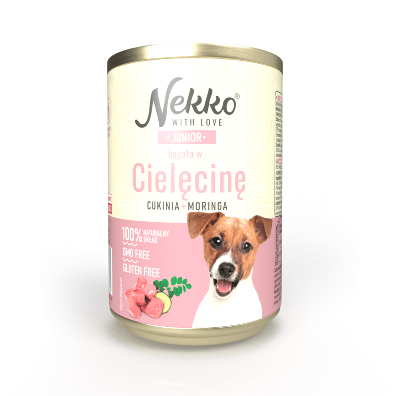 NEKKO puszka pies JUNIOR bogata w cielęcinę, cukinia + moringa