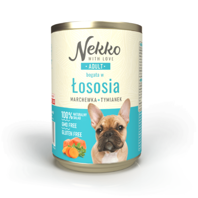 NEKKO puszka pies ADULT bogata w łososia, marchewka + tymianek