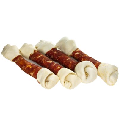 Przysmak NEKKO Kość wiązana wapienna owinięta kaczką 26cm 500g