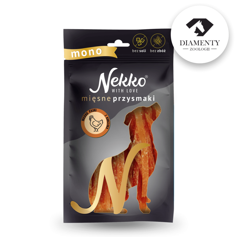NEKKO Przysmak dla psa MONO – Paski miękkie z kurczaka 80g