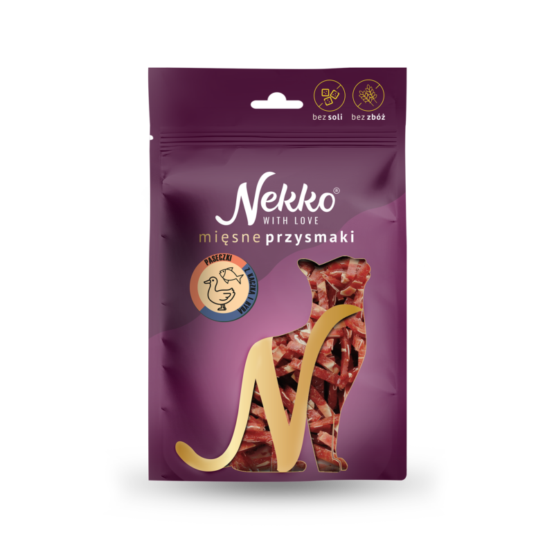 NEKKO Przysmak dla kota – Paseczki kaczka z rybą 50g