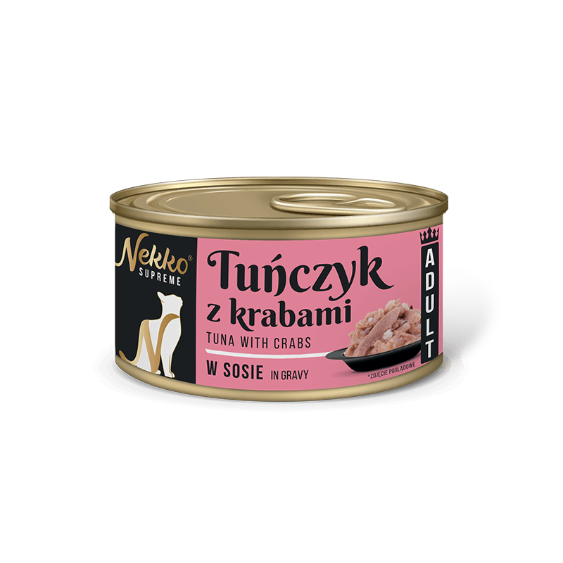 NEKKO SUPREME ADULT Tuńczyk z krabami w sosie puszka 80g