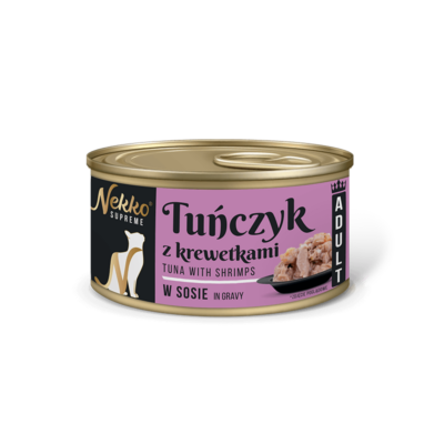 NEKKO SUPREME ADULT Tuńczyk z krewetkami w sosie puszka 80g