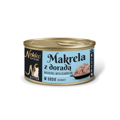 NEKKO SUPREME KITTEN Makrela z doradą w sosie puszka 80g
