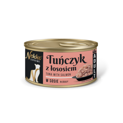 NEKKO SUPREME ADULT Tuńczyk z łososiem w sosie puszka 80g