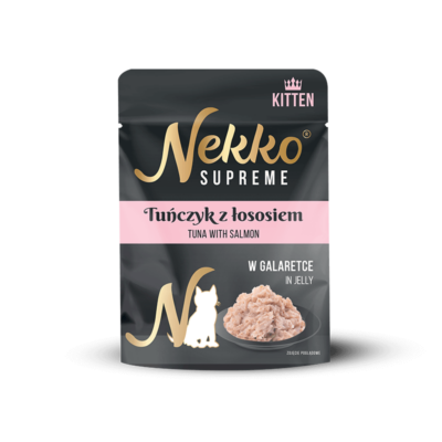 NEKKO SUPREME KITTEN Tuńczyk z łososiem w galaretce saszetka 70g
