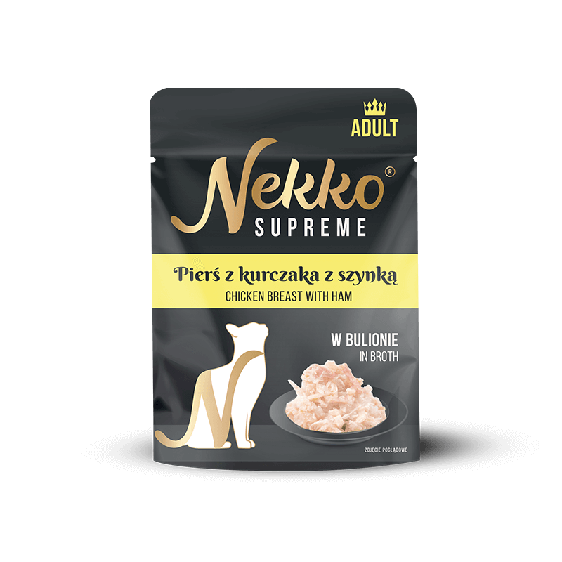 NEKKO SUPREME ADULT Pierś z kurczaka z szynką w bulionie saszetka 70g