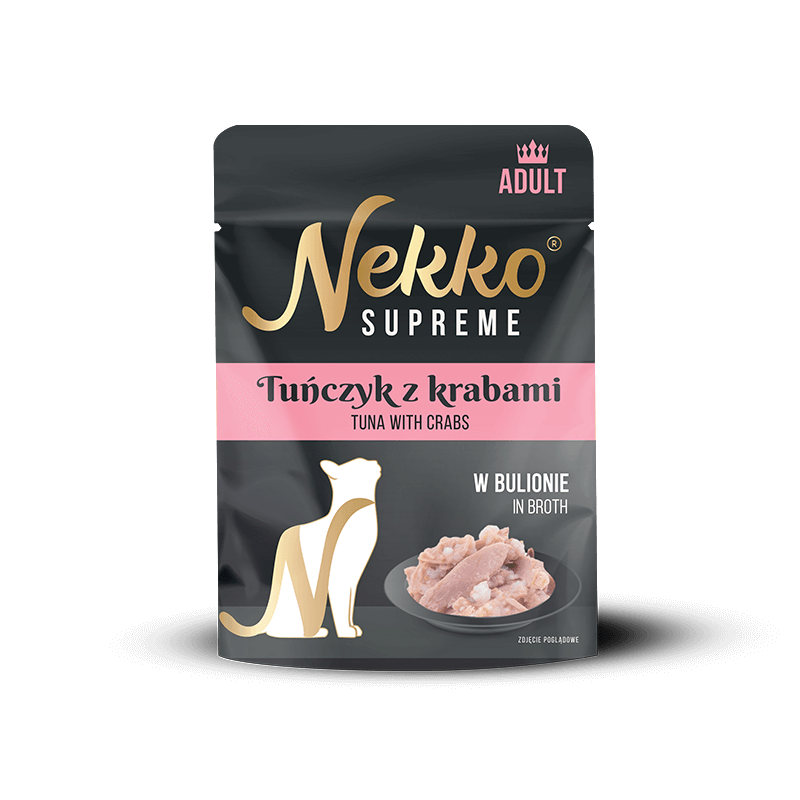 NEKKO SUPREME ADULT Tuńczyk z krabami w bulionie saszetka 70g