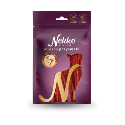 NEKKO  Przysmak dla kota –  Paseczki spaghetti z kaczki 50g