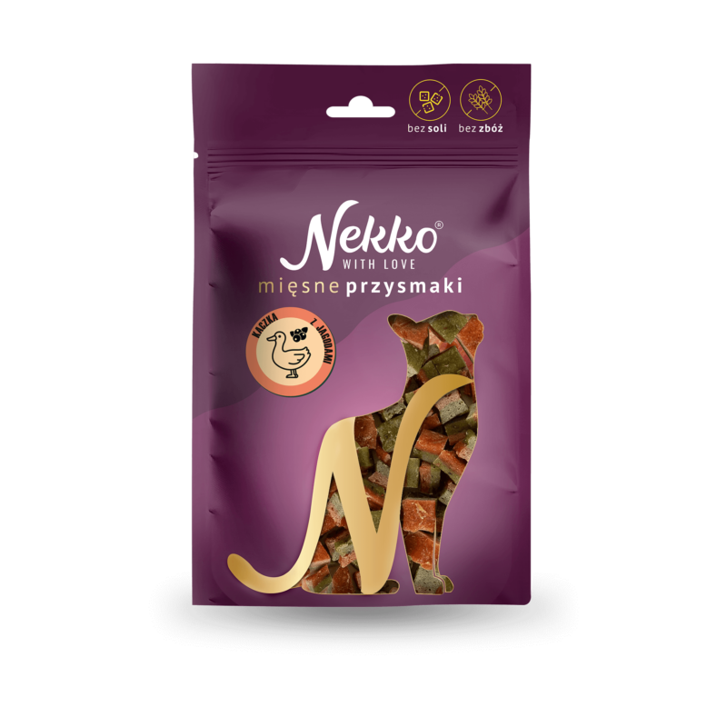 NEKKO Przysmak dla kota – Kaczka z jagodami 50g