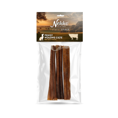 NEKKO NATURAL SNACK Penisy wołowe cięte 15cm 3szt. / 70g
