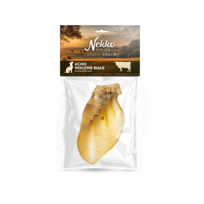 NEKKO NATURAL SNACK Ucho wołowe białe 1szt. / 50g