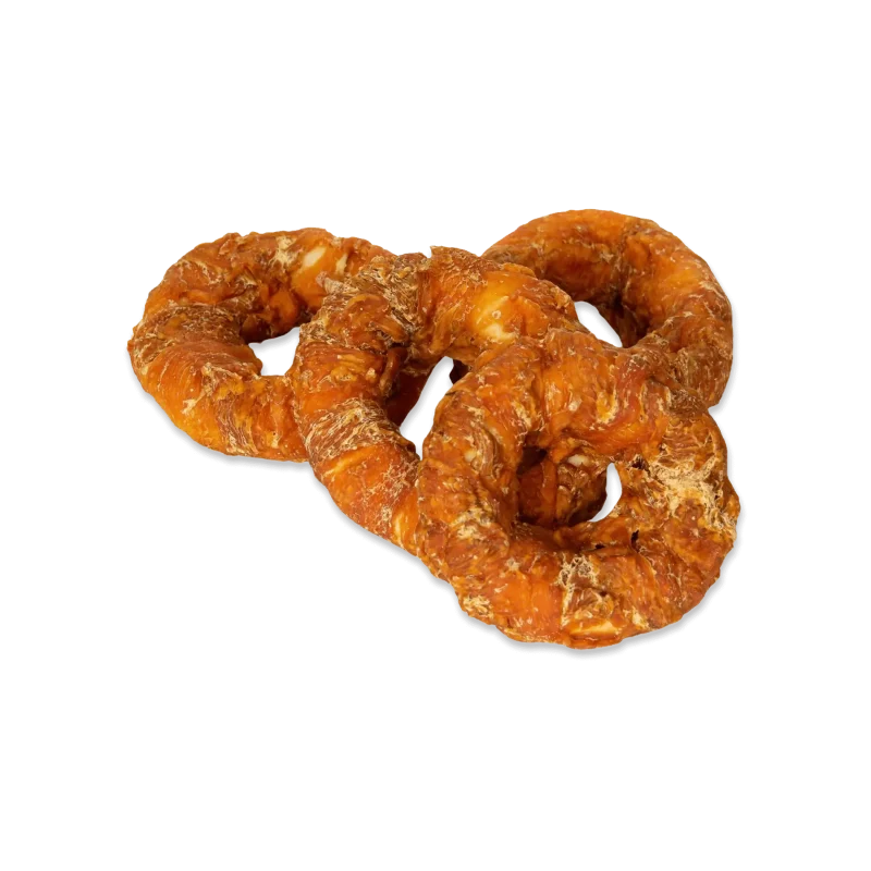 NEKKO Przysmak dla psa – Ringo wapienne owinięte kurczakiem 9cm 500g