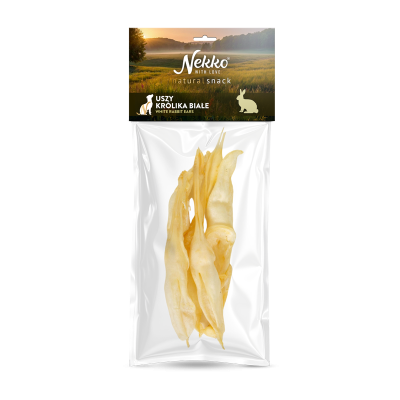NEKKO NATURAL SNACK Uszy królika białe 5szt./50g