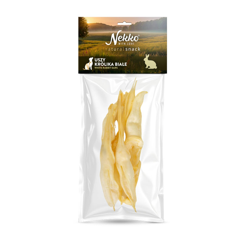 NEKKO NATURAL SNACK Uszy królika białe 5szt./50g