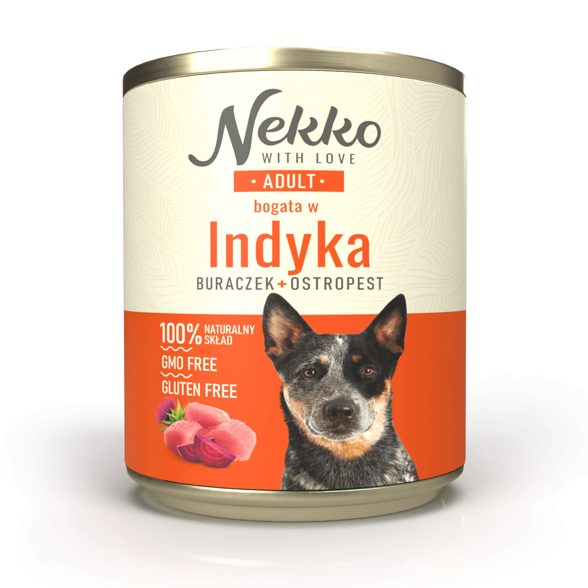 NEKKO puszka pies ADULT bogata w indyka, burak + ostropest