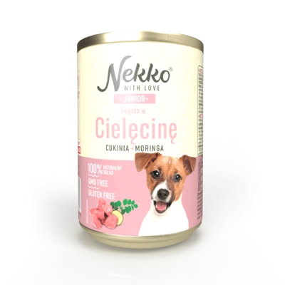 NEKKO puszka pies JUNIOR bogata w cielęcinę, cukinia + moringa