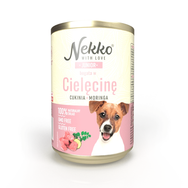 NEKKO puszka pies JUNIOR bogata w cielęcinę, cukinia + moringa