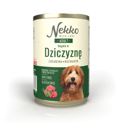 NEKKO puszka pies ADULT bogata w dziczyznę, rozmaryn + żurawina