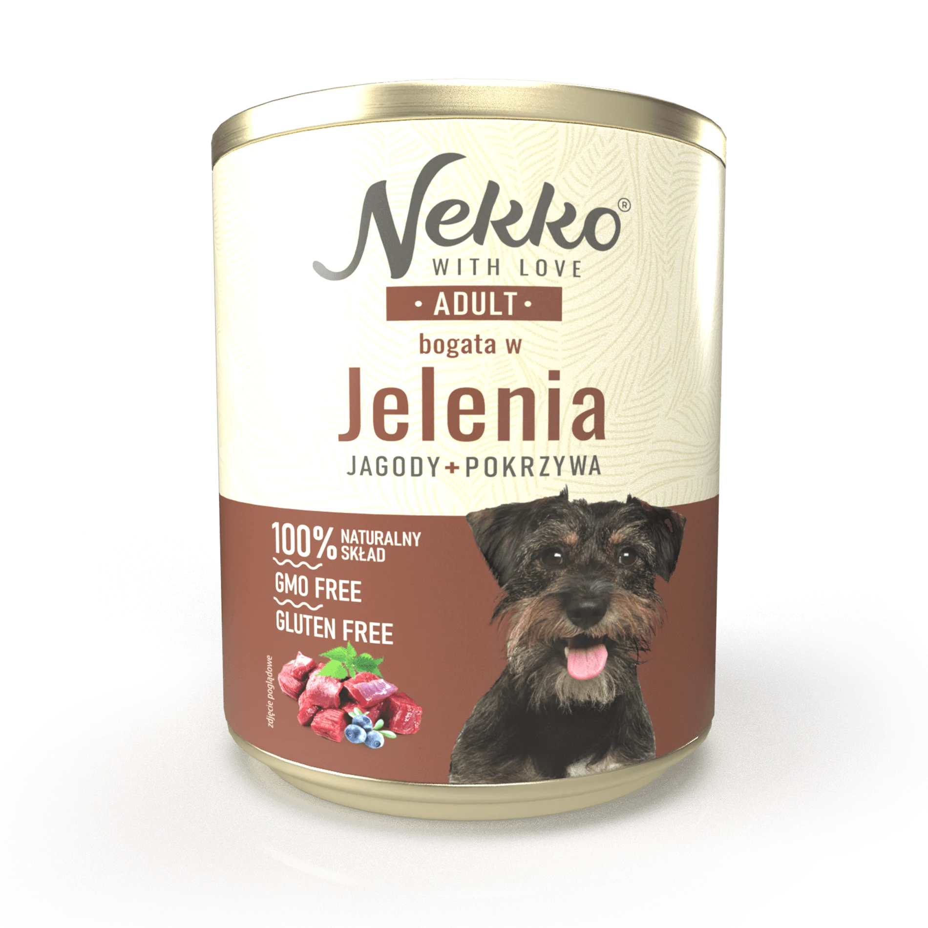 NEKKO puszka pies ADULT bogata w jelenia, jagody + pokrzywa