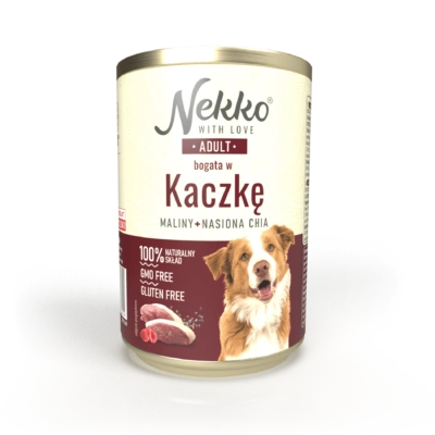 NEKKO puszka pies ADULT bogata w kaczkę, maliny + nasiona chia