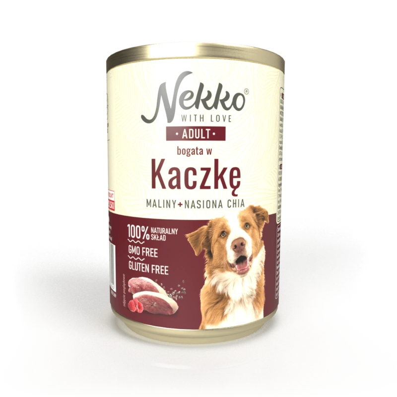 NEKKO puszka pies ADULT bogata w kaczkę, maliny + nasiona chia