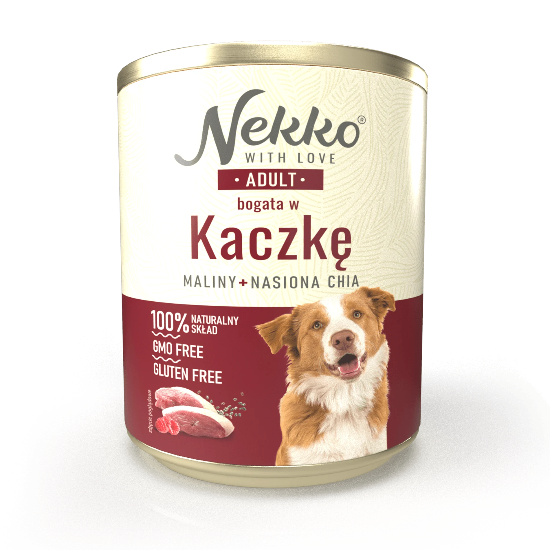NEKKO puszka pies ADULT bogata w kaczkę, maliny + nasiona chia