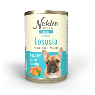 NEKKO puszka pies ADULT bogata w łososia, marchewka + tymianek