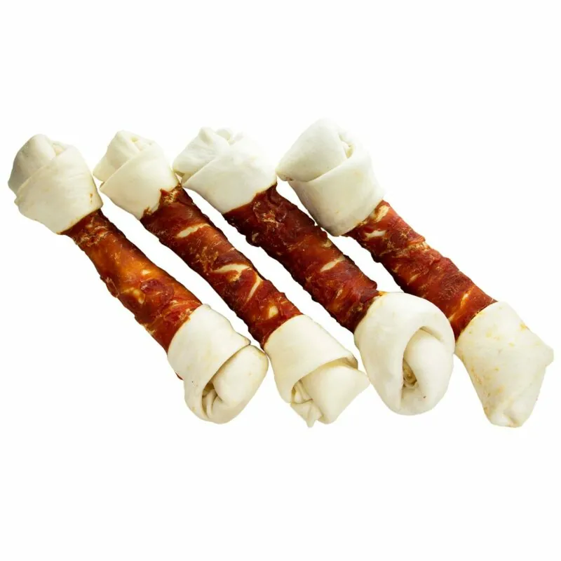 Przysmak NEKKO Kość wiązana wapienna owinięta kurczakiem 26cm 500g