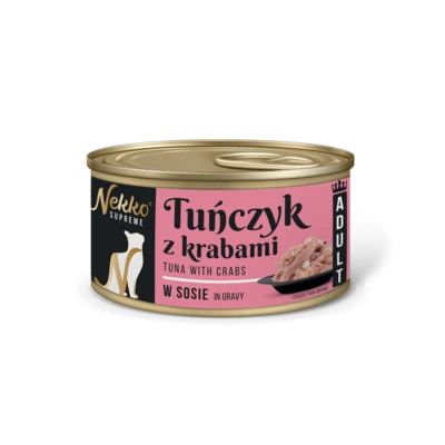 NEKKO SUPREME ADULT Tuńczyk z krabami w sosie puszka 80g
