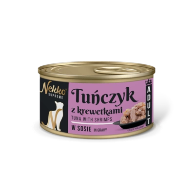 NEKKO SUPREME ADULT Tuńczyk z krewetkami w sosie puszka 80g