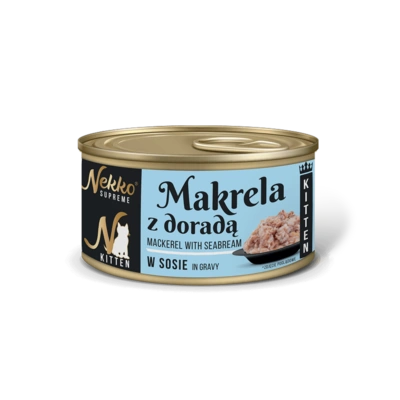 NEKKO SUPREME KITTEN Makrela z doradą w sosie puszka 80g