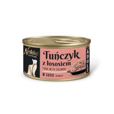 NEKKO SUPREME ADULT Tuńczyk z łososiem w sosie puszka 80g