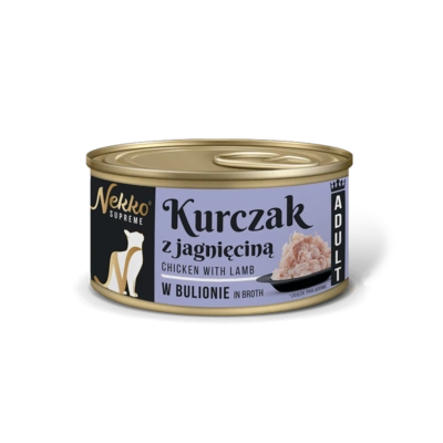 NEKKO SUPREME ADULT Kurczak z jagnięciną w bulionie puszka 80g
