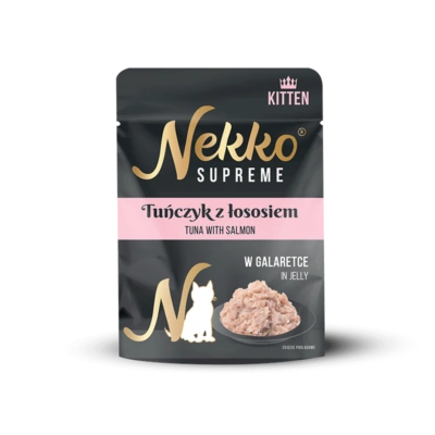 NEKKO SUPREME KITTEN Tuńczyk z łososiem w galaretce saszetka 70g