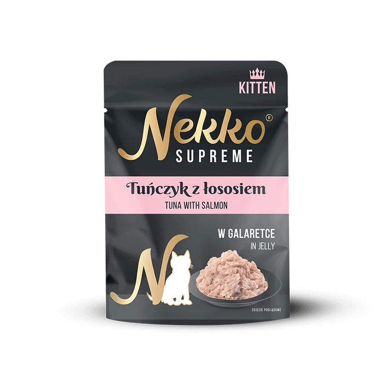 NEKKO SUPREME KITTEN Tuńczyk z łososiem w galaretce saszetka 70g