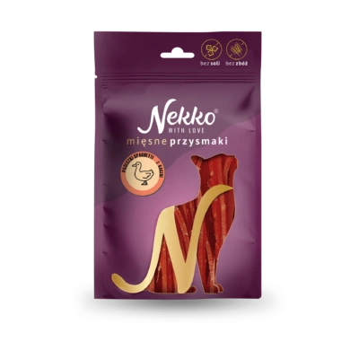 NEKKO  Przysmak dla kota –  Paseczki spaghetti z kaczki 50g