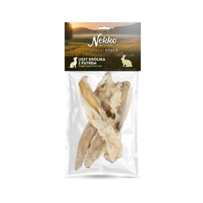 NEKKO NATURAL SNACK Uszy królika z futrem 5szt.