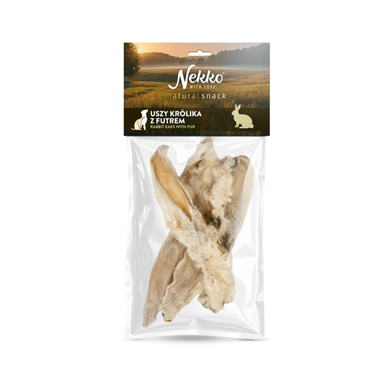 NEKKO NATURAL SNACK Uszy królika z futrem 5szt.