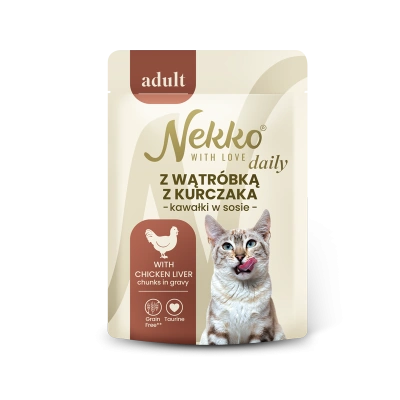NEKKO DAILY ADULT z wątróbką z kurczaka w sosie, saszetka 85g