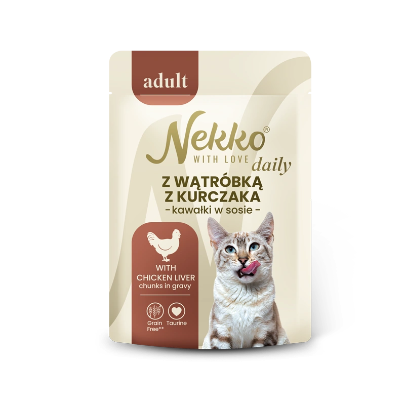 NEKKO DAILY ADULT z wątróbką z kurczaka w sosie, saszetka 85g
