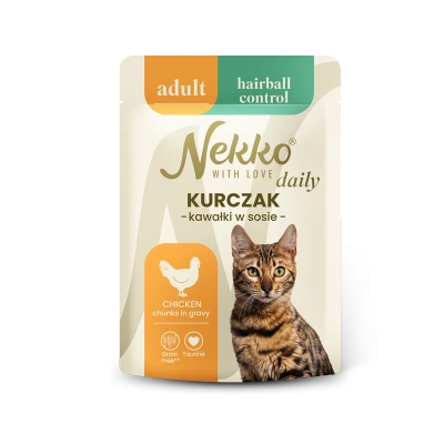 NEKKO DAILY ADULT HAIRBALL kurczak w sosie saszetka 85g